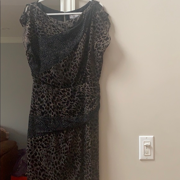 Reiss | Lulan Burnout Cocktail Dress, Black/Grey - Picture 8 of 8